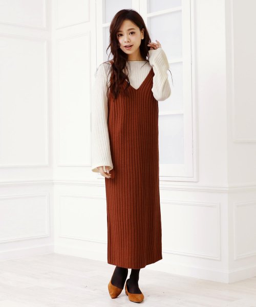 万能な選べる着丈 ニットキャミワンピース ミモレ ロング マキシの3パターン ガーリードール Girly Doll Magaseek