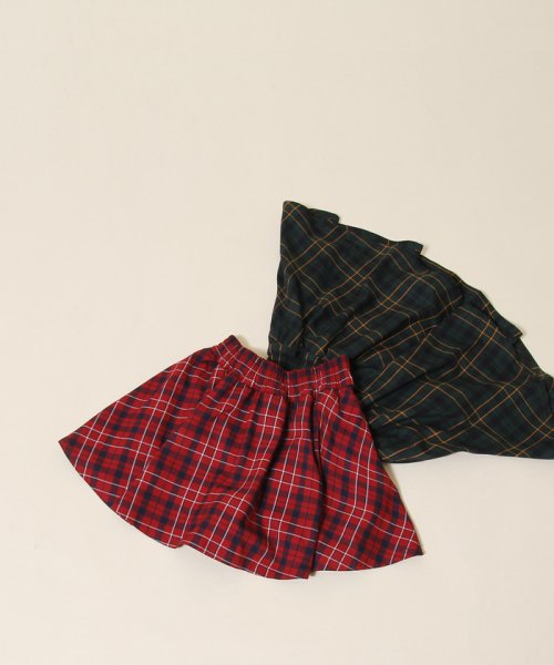 coen(コーエン（キッズ）)/タータンチェックスカパン(100～150cm・スカート・ショートパンツ)/RED