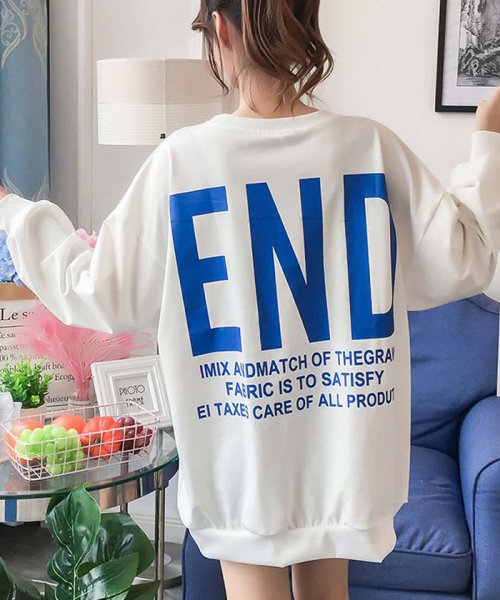 セール ロング丈 トップス レディース オーバーサイズ Tシャツ 長袖 ゆったり カットソー ミニミニストア Miniministore Magaseek