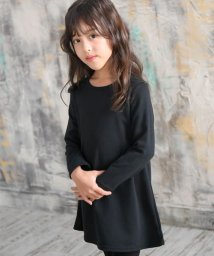 子供服Bee(子供服Bee)/シンプル Aライン長袖ワンピース/長袖ブラックAラインワンピ