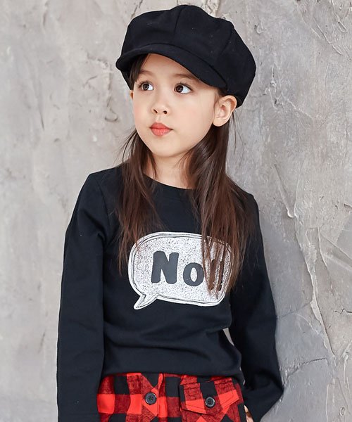 子供服Bee(子供服Bee)/11種類長袖プリントTシャツ/NO×ブラック地