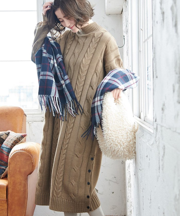 ROPE' PICNIC ケーブル編みニットワンピース