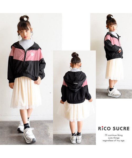 RiCO SUCRE(リコ シュクレ)/切替マウンテンパーカー/ブラック
