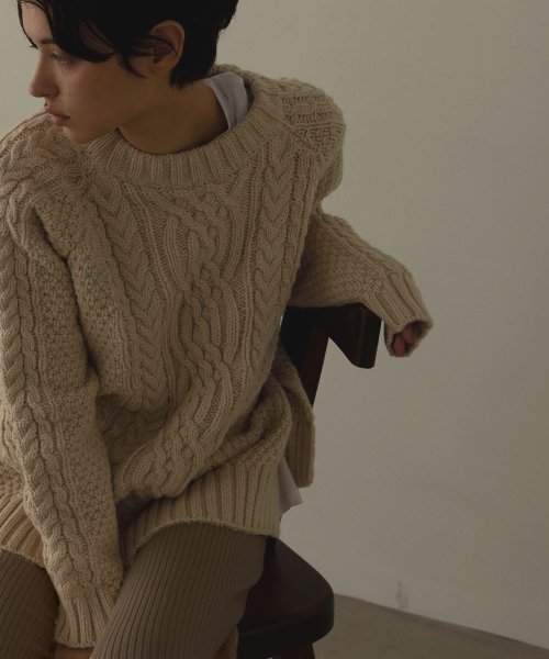 marjour(マージュール)/ALAIN KNIT PULLOVER/アイボリー