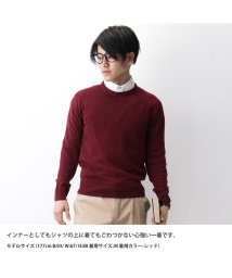 MAC HOUSE(men)(マックハウス（メンズ）)/Real Standard リアルスタンダード カシミヤライククルーセーター EJ185－MK100/バーガンディ