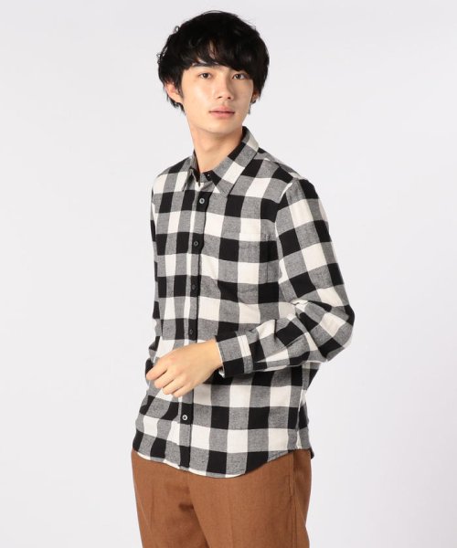 FREDY&GLOSTER MEN'S(フレディアンドグロスター　メンズ)/【Web限定商品】ビエラブロックチェック ネルシャツ/ブラック・グレー系1