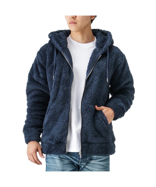 MAC HOUSE(men)(マックハウス（メンズ）)/Navy NAVY JEANS ボアジップパーカ 83－7185P－NM/インディゴ