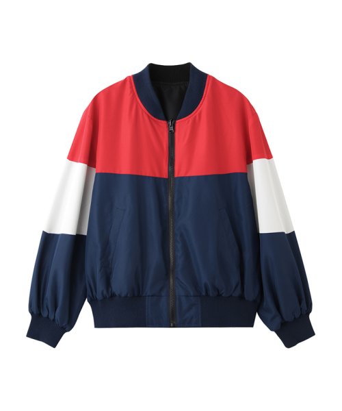 MAC HOUSE(women)(マックハウス（レディース）)/Navy ネイビー リバーシブルブルゾン GL－1228605/ブルー