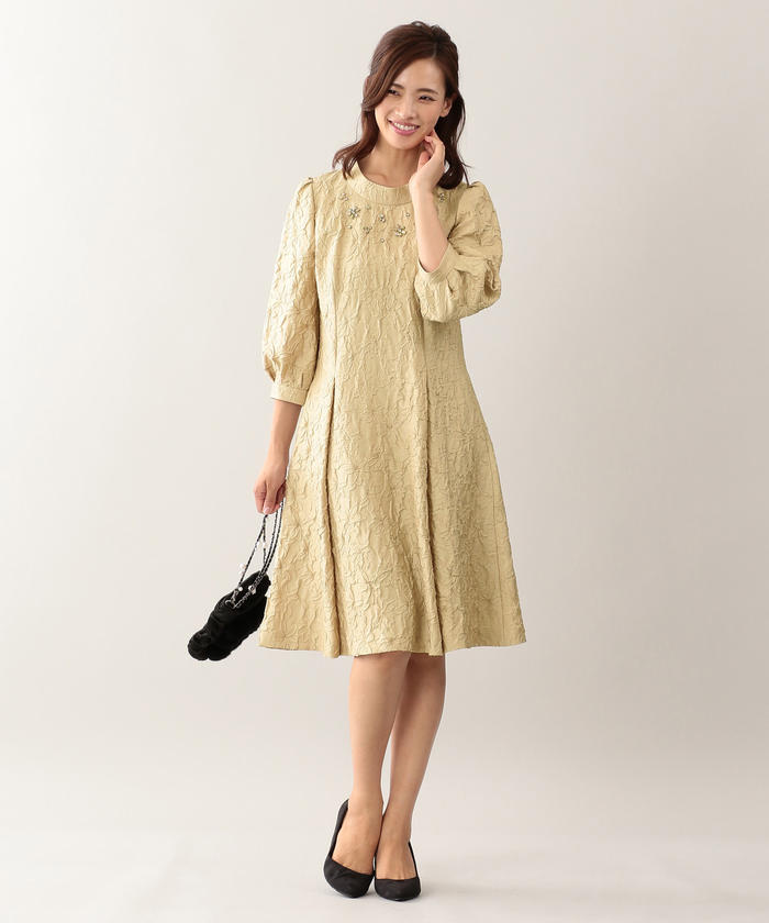 美品!TO BE CHIC ハイクオリティクリスタルシュリンクフラワードレス