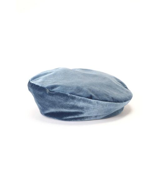 ROSE BUD(ローズバッド)/ベロアベレー帽/ブルー1