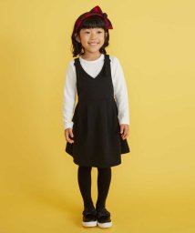 a.v.v(KID'S)(アー・ヴェ・ヴェキッズ)/[100－130]リブトップスジャンパースカートセット[WEB限定サイズ]/ブラック