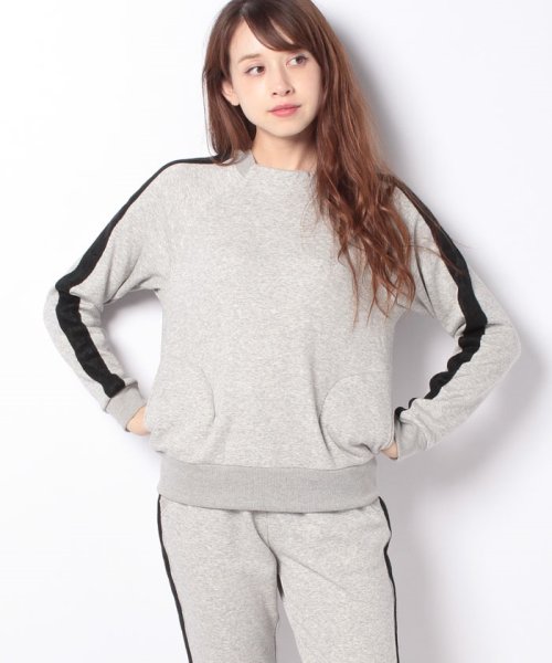 B donna(ビドンナ)/【セットアップ対応商品】裏キモウカットソー/グレー