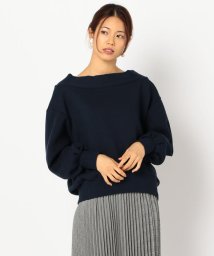 NOLLEY’S(ノーリーズ)/起毛裏毛ボートネックプルオーバーカットソー/ネイビー