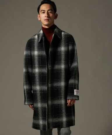 Harris Tweed Split Raglan Coat 18020300200230: Black