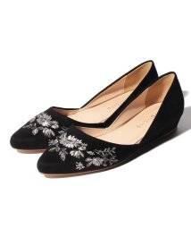 B.C STOCK　OUTLET(ベーセーストックアウトレット)/EMBROIDERY POINTED FLAT SHOES/ブラックA