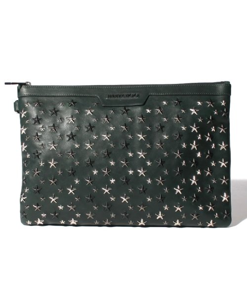 JIMMY CHOO(ジミーチュウ)/【JIMMYCHOO】クラッチバッグ LEATHER W/MULTI METAL STARS/ガンメタル