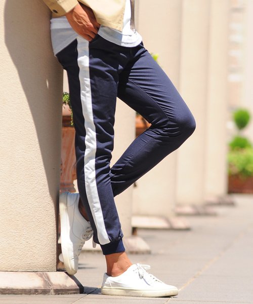 ジョガーパンツ ラインパンツ ライン サイドライン スラックス メンズ スキニー スリム スーツ生地 ジョガー メンズ スリム 韓国 ファッション イージーパン スペイド Spade Magaseek