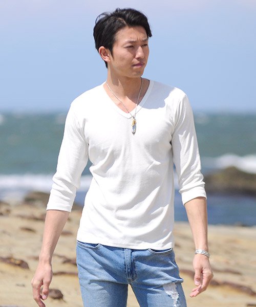Tシャツ 7分袖 七分袖 長袖 メンズ 秋服 秋 選べる4パターン ティーシャツ Vネック Uネック ロングtシャツ無地 プレーン きれいめ インナー 学 スペイド Spade Magaseek Tシャツ 7分袖 七分袖 長袖 メンズ 秋服 秋 選べる4パターン ティーシャツ Vネック Uネック ロングtシャツ無地 プレーン きれいめ インナー 学 スペイド Spade Magaseek