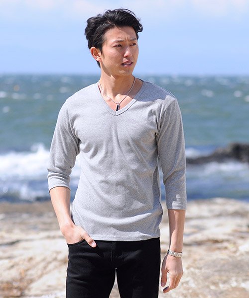 Tシャツ 7分袖 七分袖 長袖 メンズ 秋服 秋 選べる4パターン ティーシャツ Vネック Uネック ロングtシャツ無地 プレーン きれいめ インナー 学 スペイド Spade Magaseek Tシャツ 7分袖 七分袖 長袖 メンズ 秋服 秋 選べる4パターン ティーシャツ Vネック Uネック ロングtシャツ無地 プレーン きれいめ インナー 学 スペイド Spade Magaseek