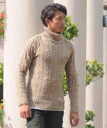 SPADE/セーター メンズ Men's ニット knit タートルネック ハイネック ボリュームネック ケーブル編み ケーブル 無地 ニットセーター/501446680