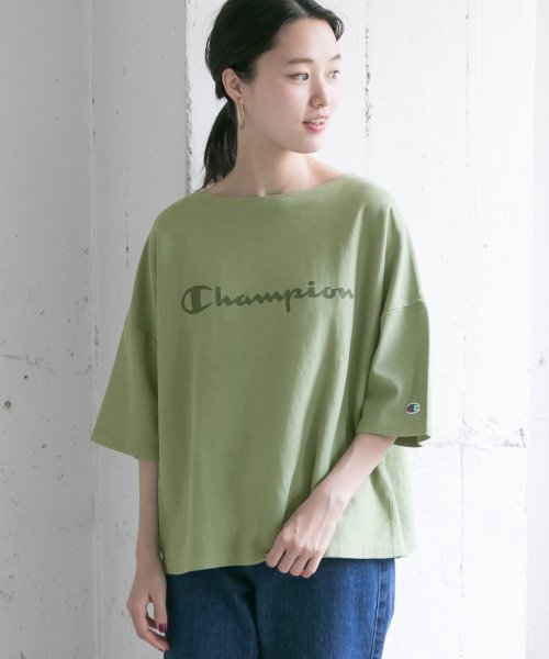 URBAN RESEARCH(アーバンリサーチ)/Champion　REVERSE WEAVE BOATNECK T－SHIRTS/アーミーグリーン