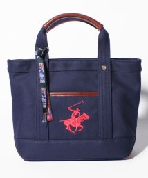 BEVERLY HILLS POLO CLUB(ビバリーヒルズポロクラブ)/ビバリーヒルズポロクラブ キャンバストートバッグS/ネイビー×レッド