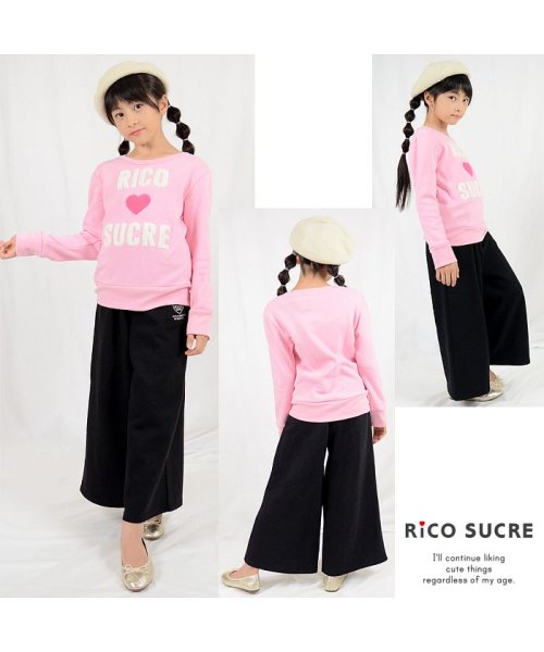 RiCO SUCRE(リコ シュクレ)/裏起毛ガウチョパンツ/ブラック