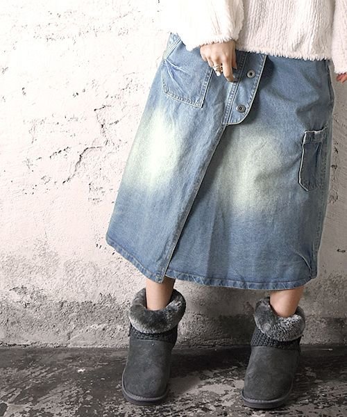 デザインポケットデニムラップスカート アンドイット And It Magaseek