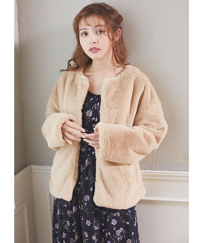 INGNI カラーエコファーショートコート