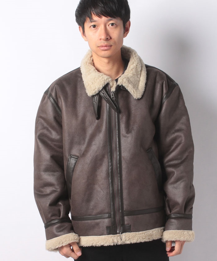 大きいサイズ【ALPHA INDUSTRIES INC】アルファ フェイクムートン B－3 ジャケット