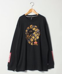 MARUKAWA(大きいサイズのマルカワ)/【NESTA BTAND】ネスタ 大きいサイズ 長袖 プリント Tシャツ/ブラック