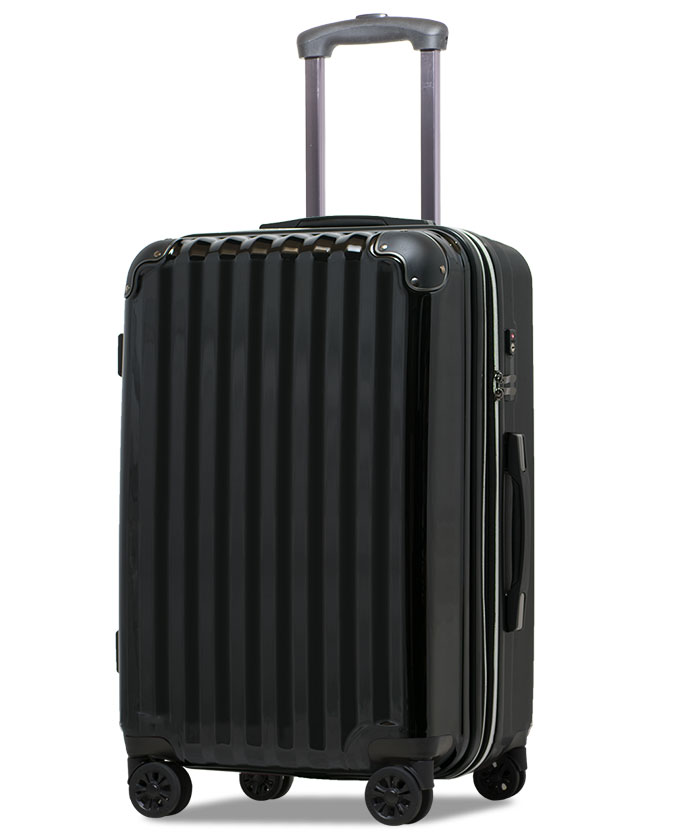 軽量Mサイズ　静音8輪　キャリーバッグ　スーツケース　キャリーケース　黒