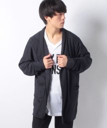 MARUKAWA(大きいサイズのマルカワ)/大きいサイズ ニットソー素材  カーディガン 半袖Tシャツ付き アンサンブル/ブラック