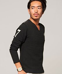 VIOLA(ヴィオラ)/VIOLA【ヴィオラ】ワッペン貼付Vネック長袖Tシャツ/ブラック