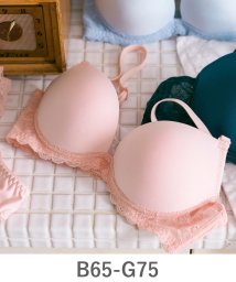 fran de lingerie(フランデランジェリー)/Nudy PushUP －smooth－ ヌーディープッシュアップスムース ブラ＆ショーツセット B65－G75カップ/ピンク系1