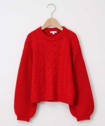 a.v.v(KID'S)(アー・ヴェ・ヴェキッズ)/[100－130]ケーブルハイネックニット[WEB限定サイズ]/レッド