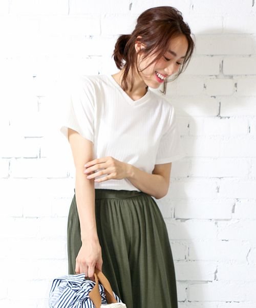 レディース トップス Tシャツ 半袖 カットソー クルーネック Vネック ミリアンデニ Mili An Deni Magaseek