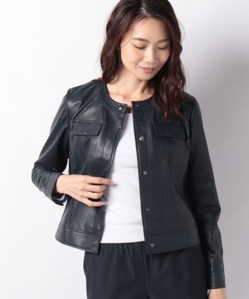 最高レザー ノー カラー ジャケット レディース 人気のファッション画像