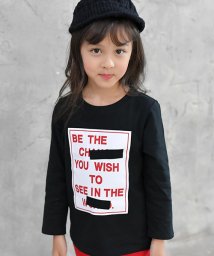 子供服Bee(子供服Bee)/種類豊富なロゴから選べる 長袖Tシャツ/メッセージ×ブラック地