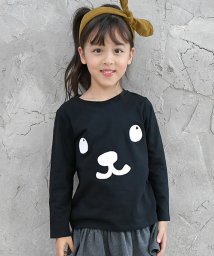 子供服Bee(子供服Bee)/種類豊富なロゴから選べる 長袖Tシャツ/アニマルフェイス×ブラック地