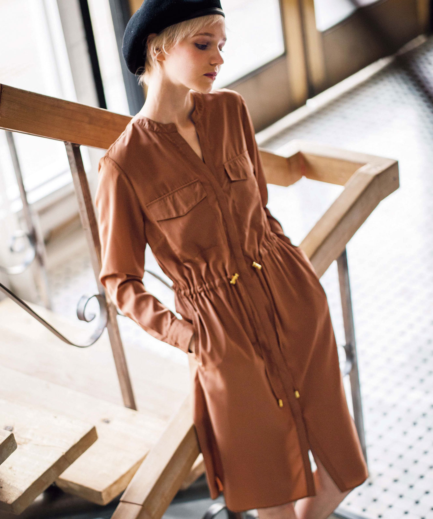 ジーラ Geera 羽織れるモッズコート風ワンピース Magaseek