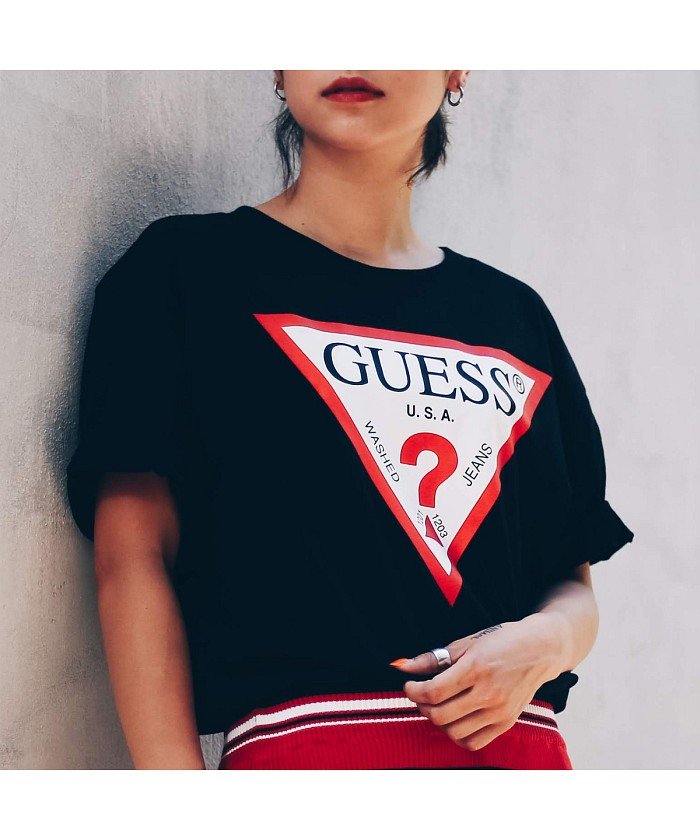 ゲス メンズショートスリーブ オリジナル トライアングル ロゴ ティーシャツ Guess Guess Magaseek