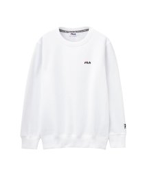 MAC HOUSE(women)(マックハウス（レディース）)/FILA フィラ 裏起毛ワンポイントロゴ刺繍トレーナー FL1494A/ホワイト