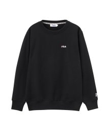 MAC HOUSE(women)(マックハウス（レディース）)/FILA フィラ 裏起毛ワンポイントロゴ刺繍トレーナー FL1494A/ブラック