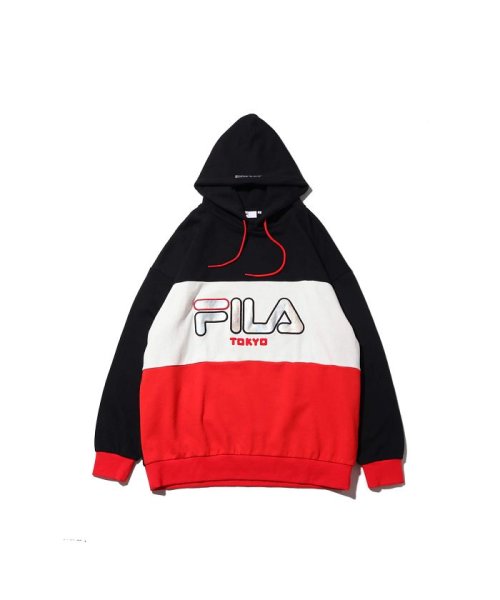 FILA(フィラ)/フィラ ビッグ ロゴ エンブロ フーディ フォー アトモス/ブラック