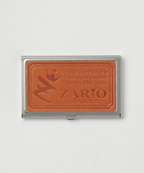 ZARIO-GRANDEE－(ザリオグランデ)/名刺入れ レディース ステンレス 本革 カードケース 栃木レザー 日本製 ZARIO－GRANDEE－/オレンジ