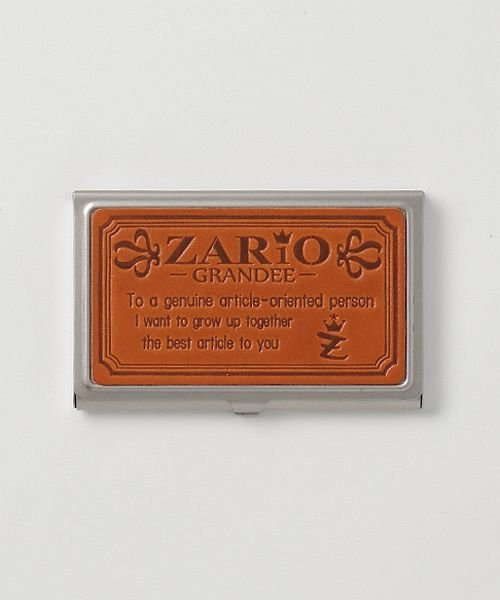 ZARIO-GRANDEE－(ザリオグランデ)/名刺入れ レディース ステンレス 本革 カードケース 栃木レザー 日本製 ZARIO－GRANDEE－/オレンジ系1