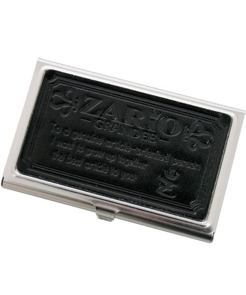 ZARIO-GRANDEE－(ザリオグランデ)/名刺入れ レディース ステンレス 本革 カードケース 栃木レザー 日本製 ZARIO－GRANDEE－/ブラック
