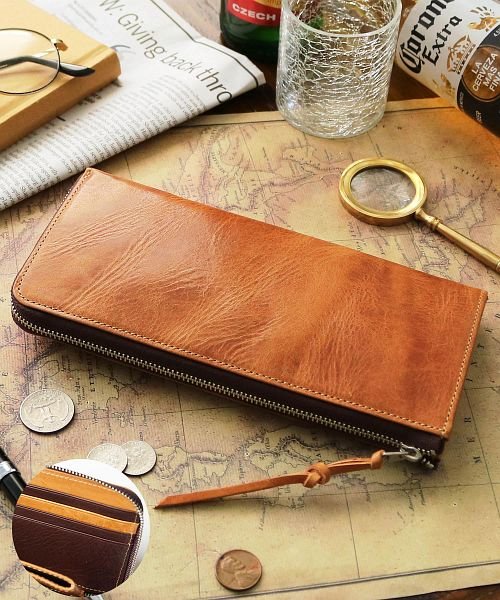 財布 長財布 メンズ 本革 L字ファスナー バッカス イタリアンレザー ロングウォレット ザリオプレミオ Zario Premio Magaseek