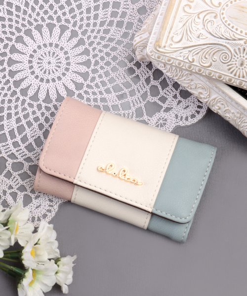 キーケース レディース コンパクト トリコロール キーホルダー フェイクレザー 6連キーケース クレリア Clelia Magaseek